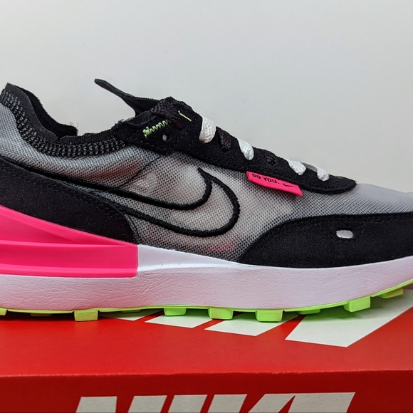 New With Box! Nike Waffle One SE Do You White/Black/Hyper Pink/Lime Glow Sz 6.5 - Picture 2 of 10